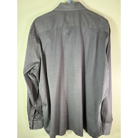 Men's XL Gray Solid Gap Button-Up Dress Shirt - Stylish Long Sleeve Formal Shirt - Picture 7 of 9